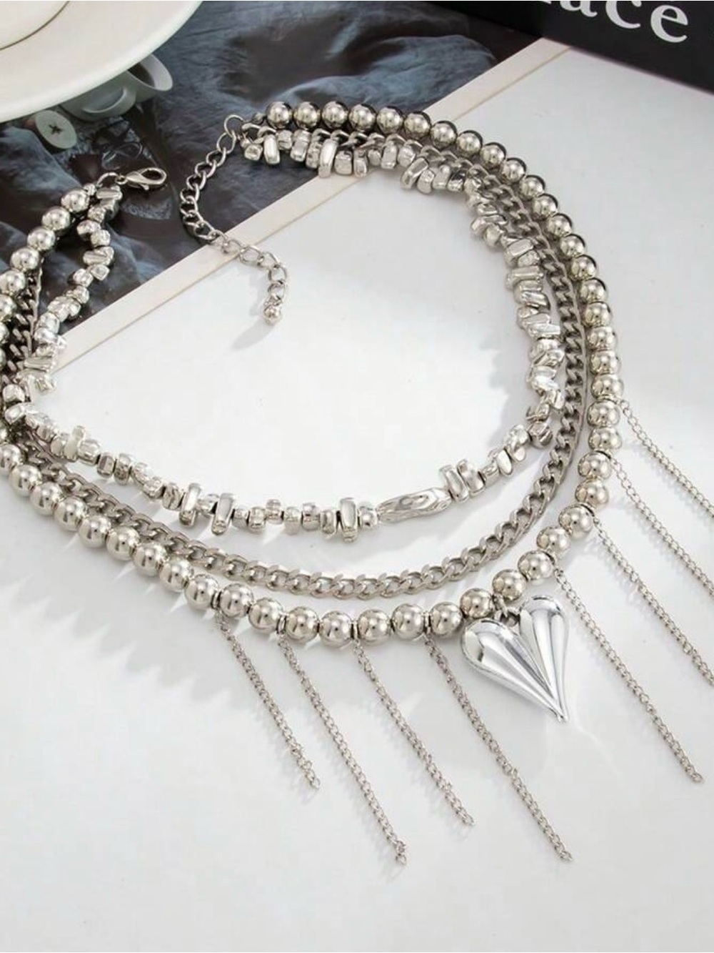 Luxury Chain Fringe Statement Necklace - Picture 4 of 4